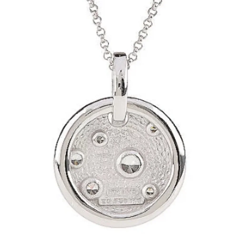 QVC Epiphany Platinum Clad Diamonique Scattered Stone Pendant w/Chain  0358 - Picture 3 of 6